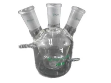 CHEMGLASS 250mL 3-Neck European Taper Flask Jacketed CN 24/40 20° SN CG-1576-04