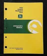 GENUINE 1988 JOHN DEERE 1600 INTEGRAL MOLDBOARD PLOWS OPERATORS MANUAL NICE 1
