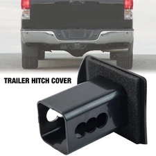 2 Inch Black Trailer Tow Blank Plug Cover Plastic Hitch Cap For 2'' Receivers