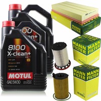 Mann Inspektionspaket 10L Motul 8100 X-Clean+ 5W-30 FüR Vw Touareg 3.0 V6 Tdi