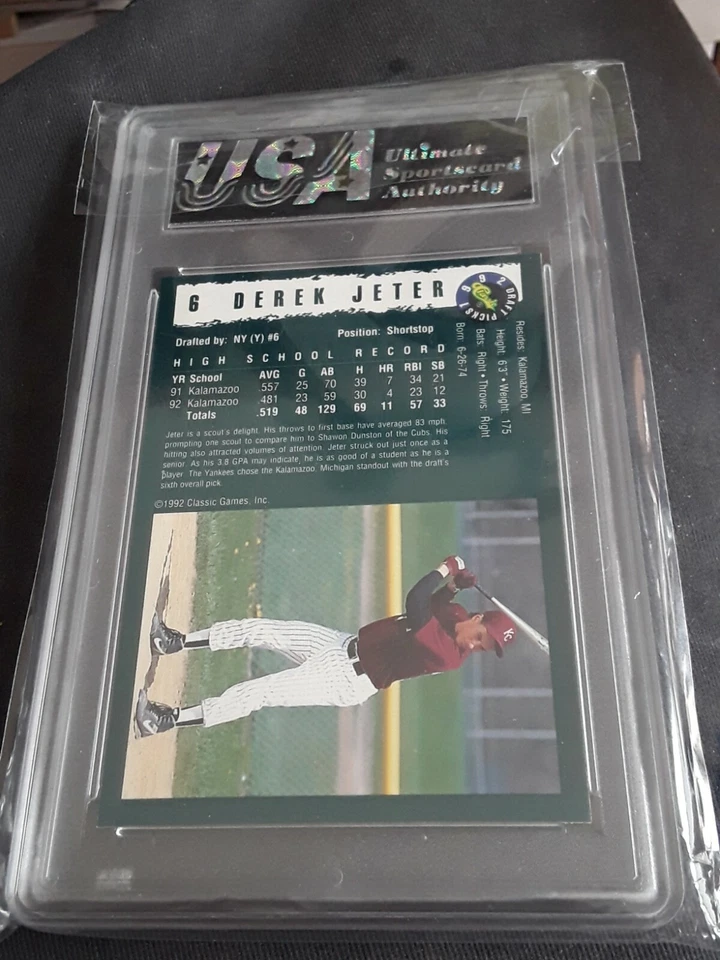 Derek Jeter SP NY Yankees Graded 9.0 1992 Classic Draft Picks Rookie - Image 2 of 3
