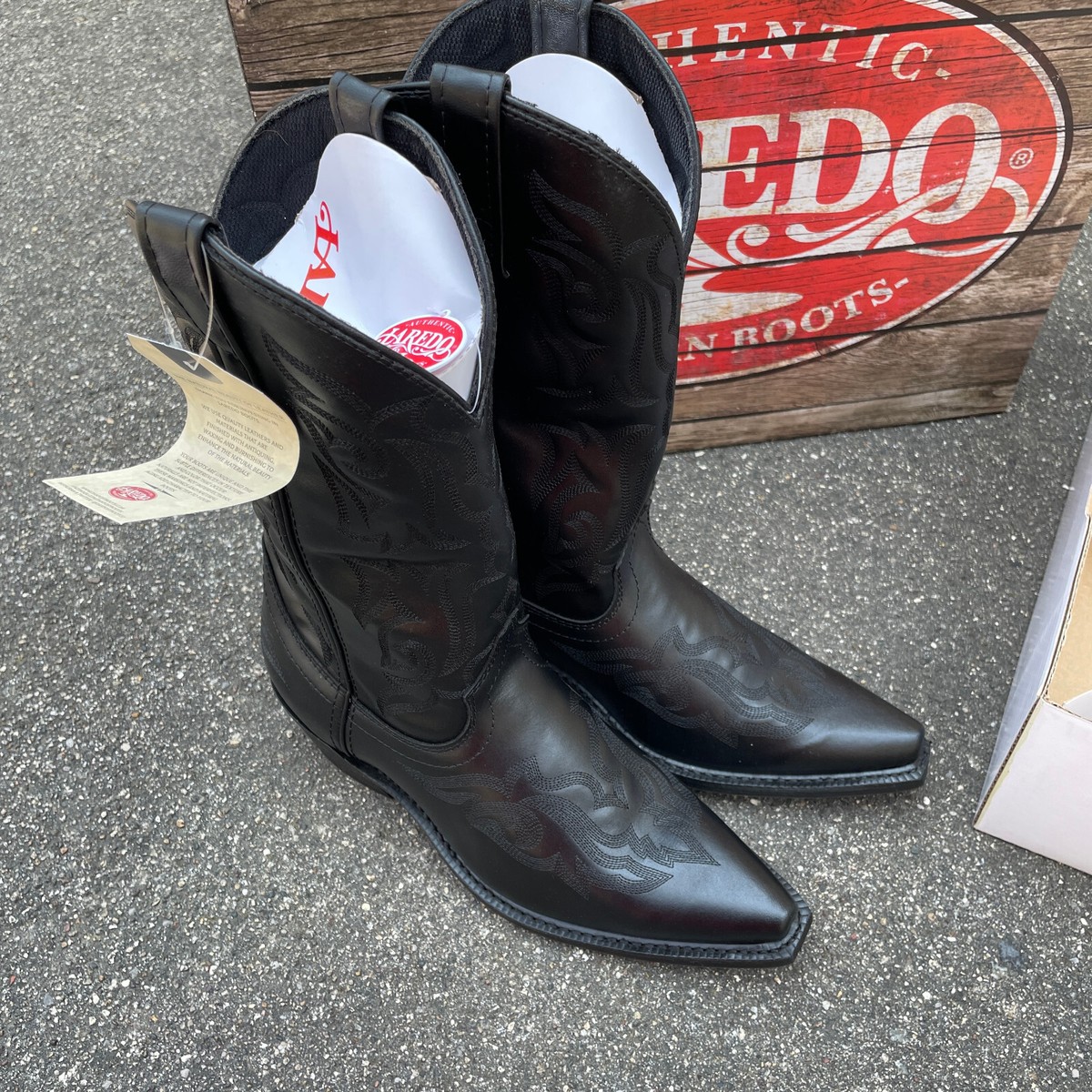 Laredo Western Boots Mens Size 8D Hawk Cowboy Stitched Snip  display picture 2
