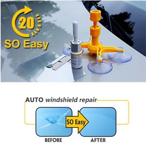 Windscreen Windshield Repair Tool Set DIY Car Wind Glass Chip Crack Kit New Easy