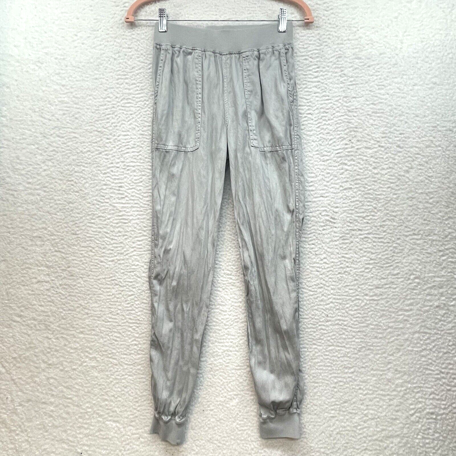 Faherty Joggers Womens Extra Small Gray Arlie Linen Blend Pockets Casual Lounge-image