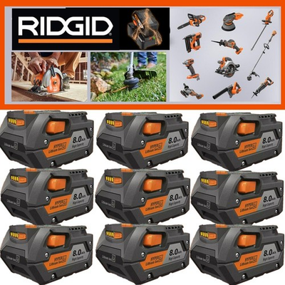 #ad #ad 2 10PACK 8.0AH Lithium ion Battery For Ridgid 18V R840087 R840085 Rigid 18V $199.00