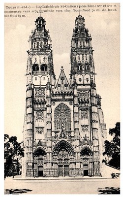 Vintage Postcard Tours Cathédrale Saint-Gatien Gothic Cathedral France