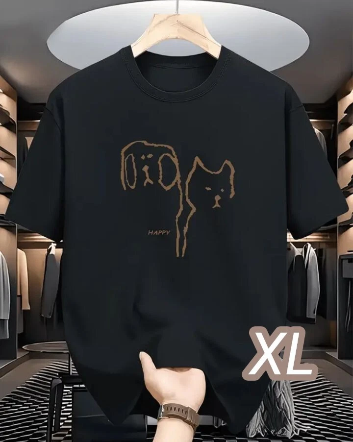 Dry T Black XL Size Line Animals Quick dry and breathable Size Minimal T shirt