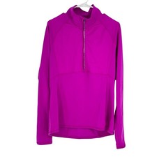 Champion Duo Dry Athletic Pullover 1/2 Zip Pink Women's L Brushed Interior