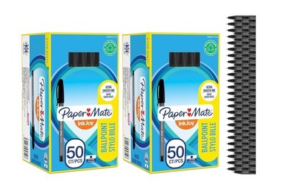100 x Paper Mate InkJoy 100ST Kugelschreiber | Mittlere Spitze (1,0 mm) | Schwarz 