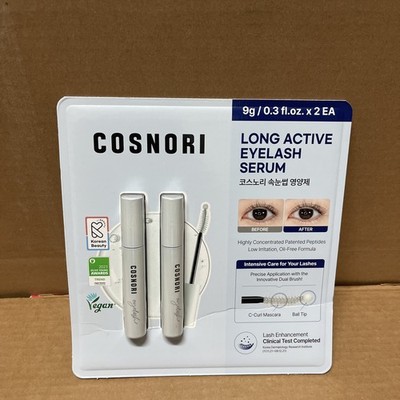 COSNORI Long Active Eyelash Serum, Korean, 0.3 fl oz, 2 Pack