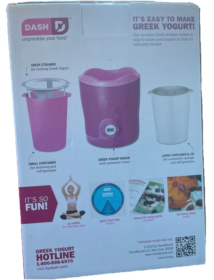 Yogurtera Dash sin procesar arranque rápido tu yogur con caja y Manuel’s. Foto 3 de 4