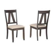 Kings Brand Furniture Lynn Brown Wood Dinette Dining Room Side Chairs, Set of 2