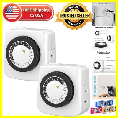 Energy-Efficient 2-Pack Indoor Timers with 24-Hour Settings for Easy Automation