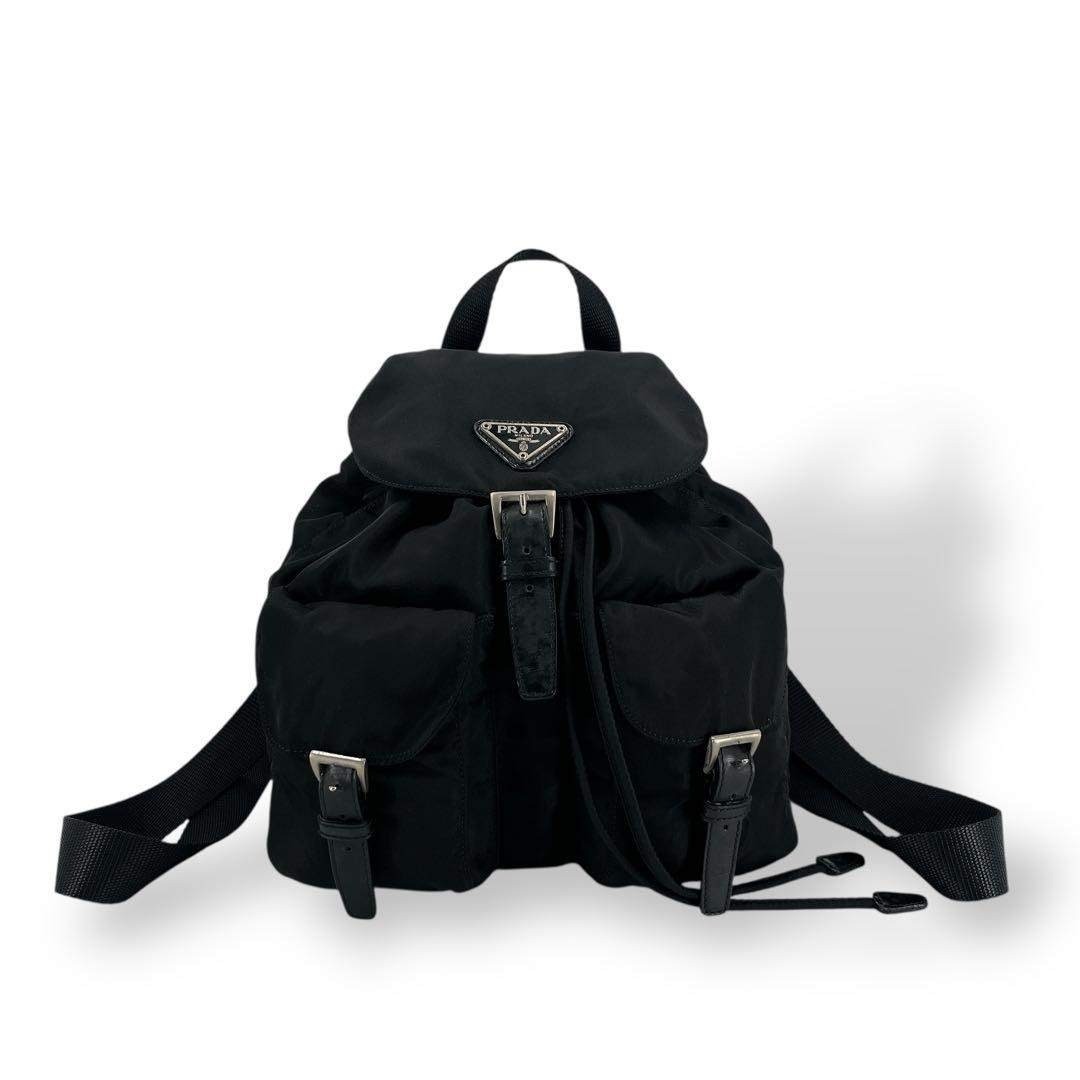 PRADA Mini Backpack Drawstring Black Tessuto Nylo… - image 1