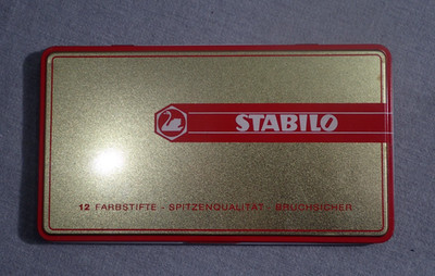 Vintage Schwan Stabilo N°8773  Colored Pencils Set 11 of 12 in Tin Germany