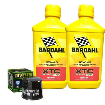 Set Service Bardahl Öl XTC 10W40 Für Polaris Atv 500 Sportsman Efi 2006>2010