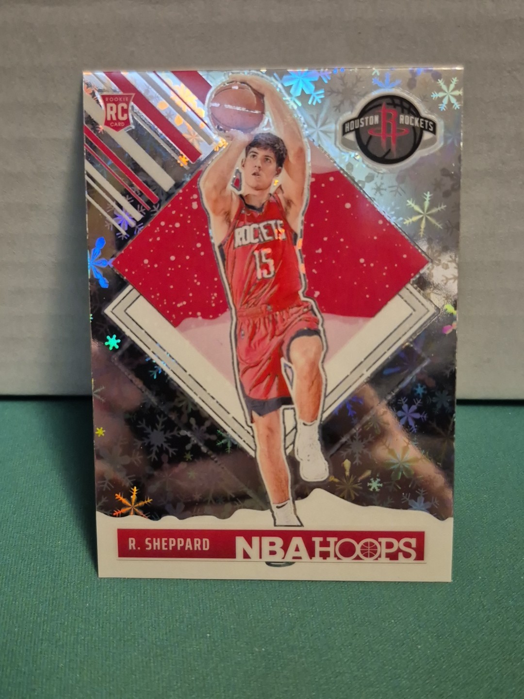 2024 NBA Hoops Reed Sheppard Premium Winter Prizm Tribute #291 Rookie Rockets