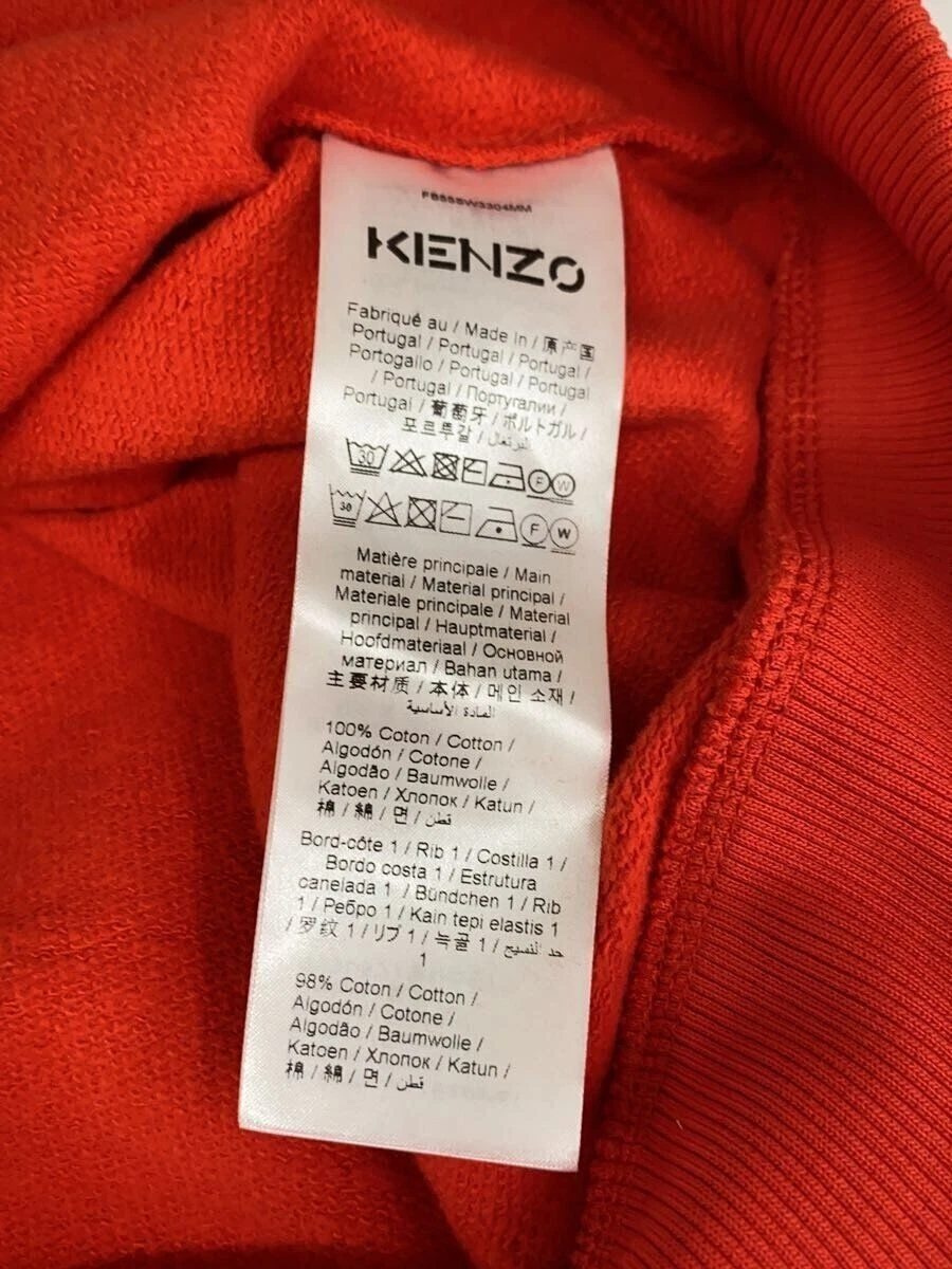 Felpa con cappuccio KENZO FB55SW3304MM S cotone rosso usata