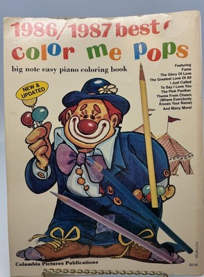 Today's Best of Color Me Pops Big Note Easy Piano Coloring Book 1988 PB Book