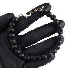 Most Outstanding 94.00 Cts Lava Beaded Best Stretchable Bracelet RK 37 E736