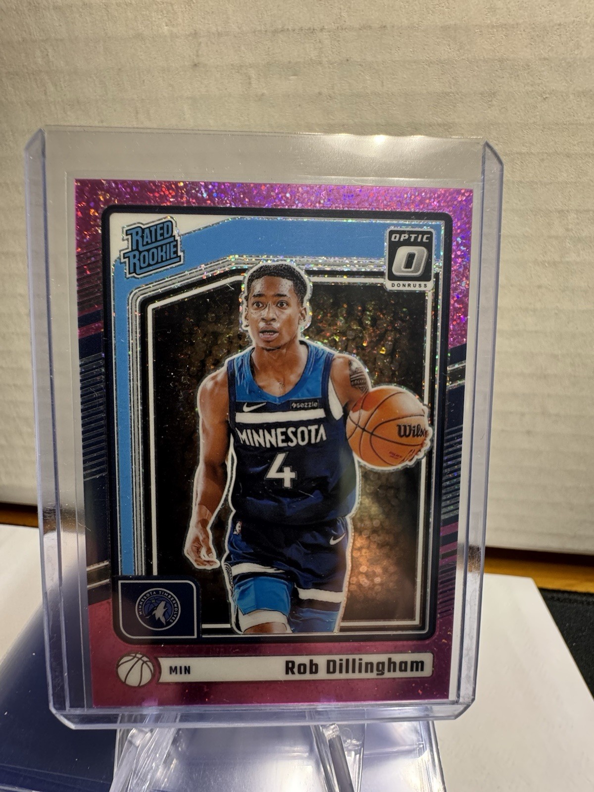 2024-25 Panini Donruss Optic #259 Rob Dillingham  Rookie Pink Glitter 10/275