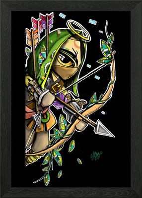 Archer E Drawing Framed Wall Art Poster Canvas Print Picture