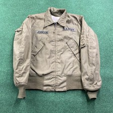 Vintage US Navy Jacket Mens S Green Lightweight Flyer NOMEX Bomber Coat 1979 USA