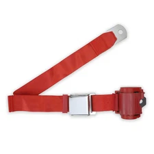 RetroBelt Bright Red Aviation Retractable Lap Seat Belt With Hardware Seatbelt S