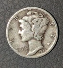 1936-S Mercury Silver Dime Very Good Fine DIE WEAR 90% SILVER COIN