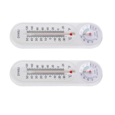 2PC Analog Hygrometer Thermometer Wall Mount Indoor Outdoor Humidity Gauge