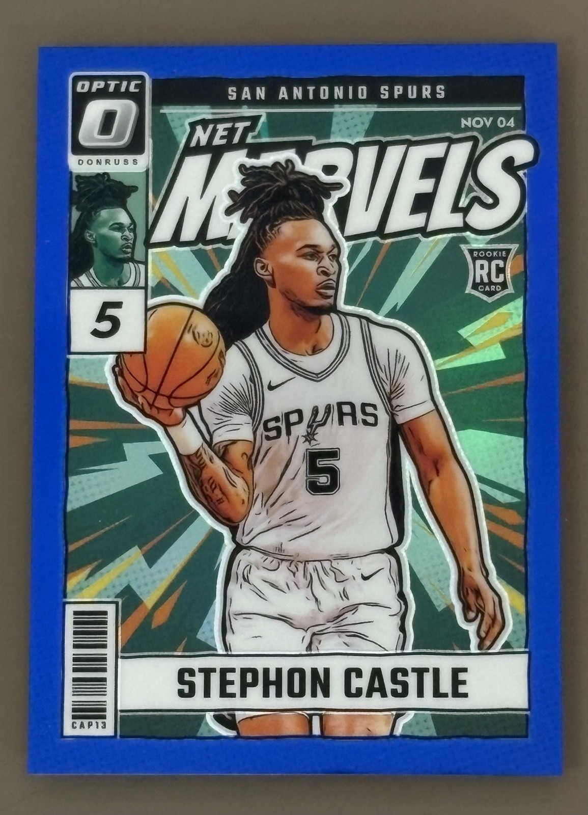 2024 Donruss Optic Net Marvels Blue /49 Stephon Castle 12 RC Rookie Spurs