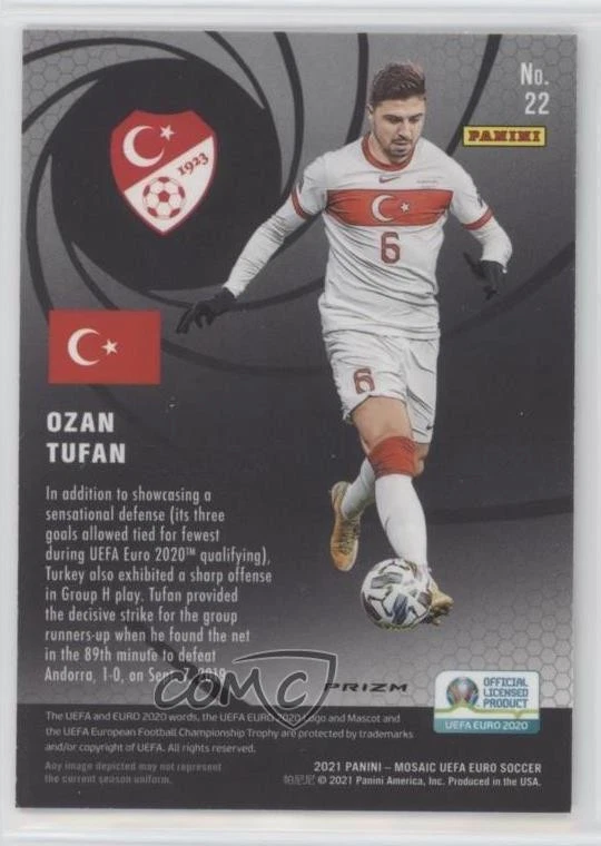 2021 Panini Mosaic UEFA Euro 2020 International Men of Mastery Prizm Ozan Tufan - Image 2 of 2