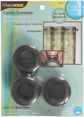 Dritz  Curtain Grommets 1'' Inner Diameter Plastic 8/Pkg-Rustic Brown