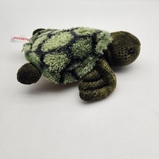 Aurora World Sea Turtle Plush Stuffed Animal Green Beanie Soft Toy Small Kids