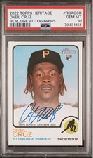 2022 Topps Heritage Oneil Cruz RC Real One Auto PSA 10 Gem Mint Pirates