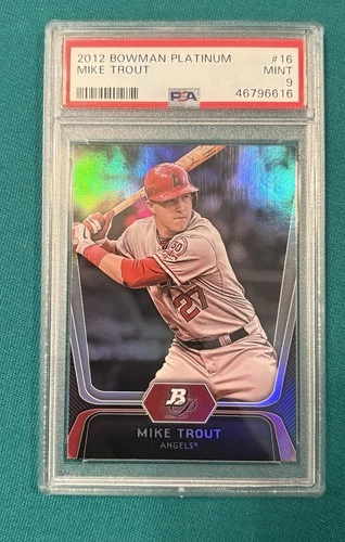 2012 Bowman Platinum Mike Trout 2nd Year Card #16 PSA 9 MINT Angels