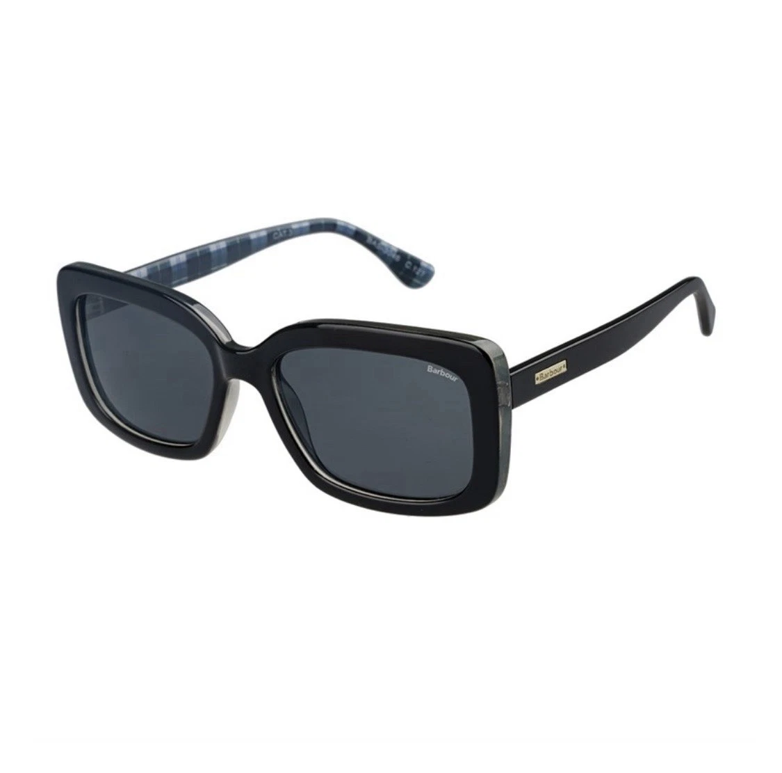 Barbour BAS-3046 C.127 Sunglasses Womens OS Black Tartan Plaid  Rectangular Barbour Sunglasses & Sunglasses Accessories for Women for  main image 4