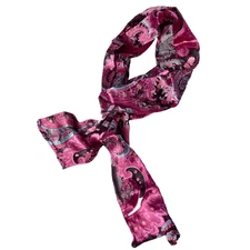 Women's Pink Paisley Silky Scarf Head Wrap