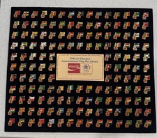1984 Olympics Coca Cola Pin Set Vintage Sponsor USA, Various Countries