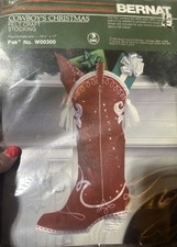 Bernat Cowboy Christmas Felt Craft Stocking Kit Vintage 1984 NOS