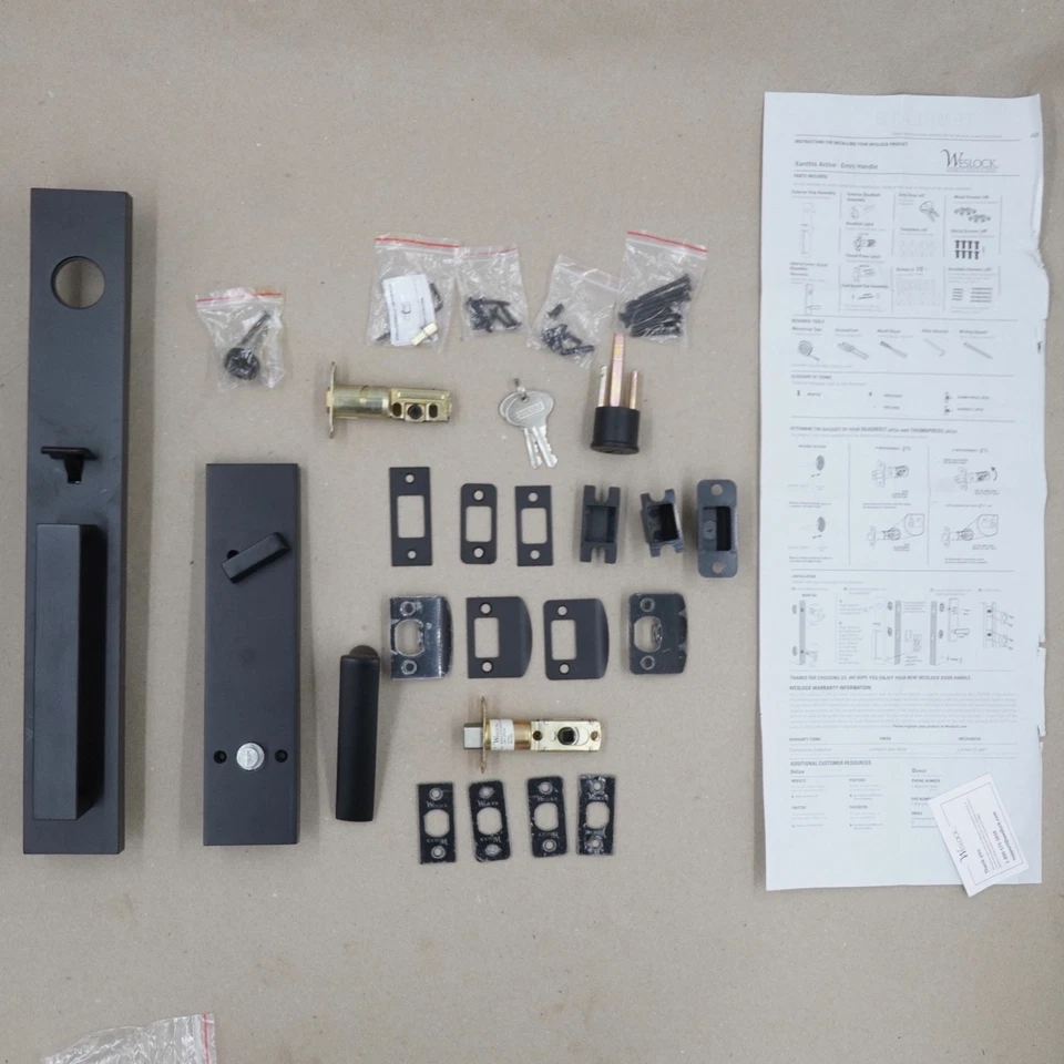 Weslock 02890-232SL2D Manija de entrada Negro Mate Xanthis Utica Palanca Foto 2 de 4