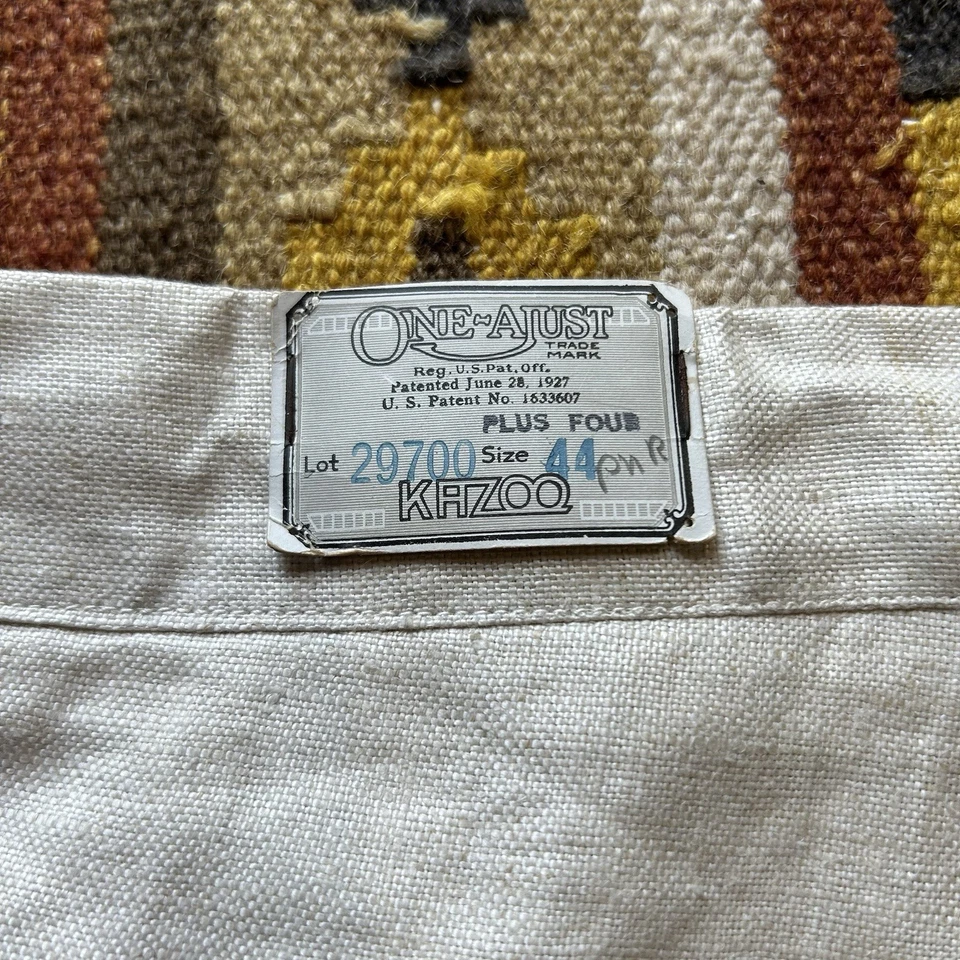 Pantalones Globo Lino Antiguos Años 20 Deadstock Pantalones Con Cinturas en el Tobillo Talla 41 Foto 2 de 4