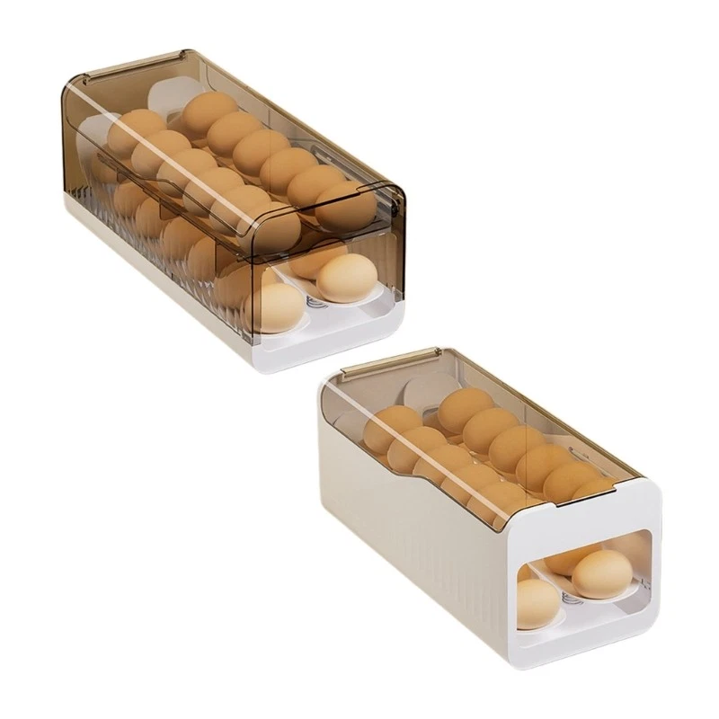 Kitchen Essential Eggs Storage Container Convenient Auto Rolling Eggs Dispenser