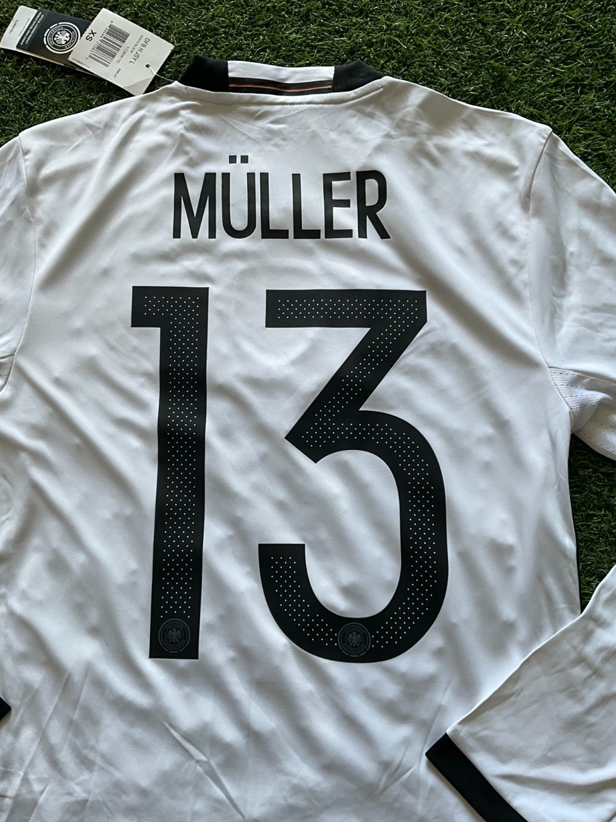 adidas Germany Men's Home L/S Jersey 16/17 Legend Muller #13 Sz XS