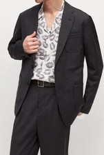 Allsaints Yakushi 100 Wool Blazer Sz 38R Charcoal Gray NWOT