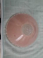Vintage Art Deco Ceiling Light Shade Pink and Clear Glass 3 Hole Arch. Salvage
