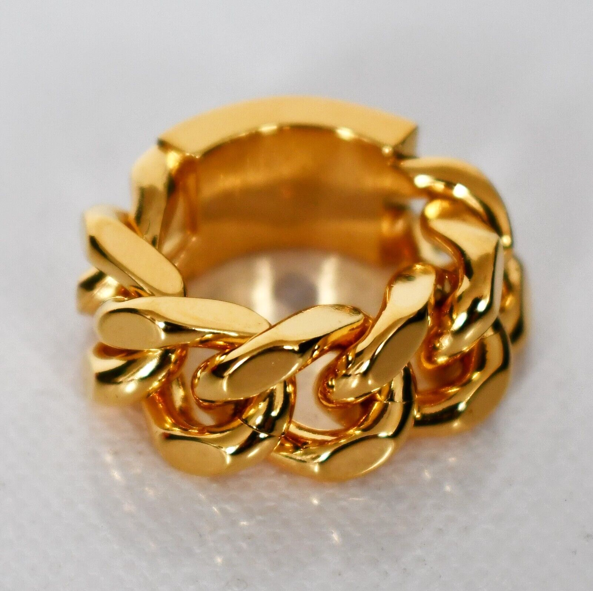 Authentic SAINT LAURENT Paris ID PLAQUE Gold-Tone Brass CURB