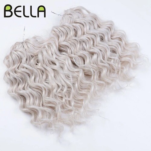 Hair Twist Crochet Curly Hair 10Inch Deep Wave Braid Hair Ombre Blonde Brown - Bild 4 von 45
