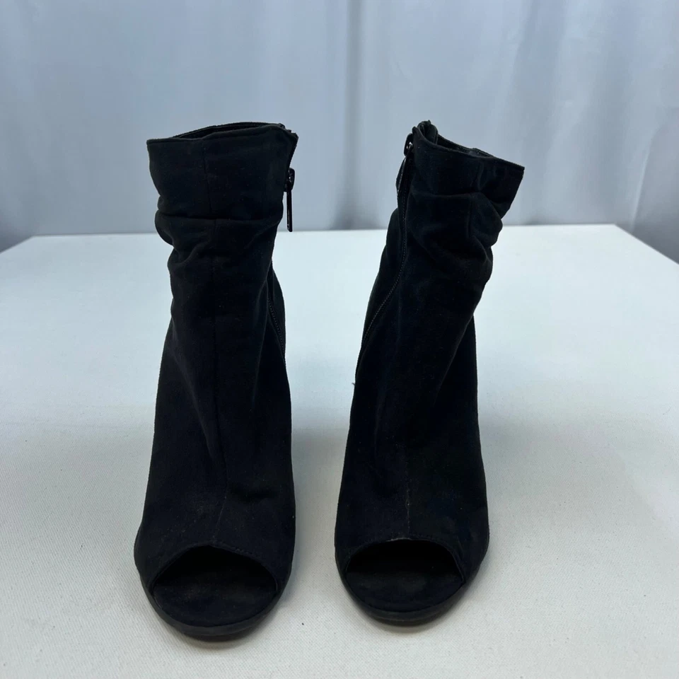 Breckelle’s Sabrina Peep Toe Tacón Botines Cremallera Talla 7.5 Foto 3 de 4