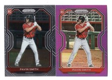 PAVIN SMITH 2021 PANINI PRIZM BASEBALL PURPLE PARALLEL & BASE 70 DIAMONDBACKS RC